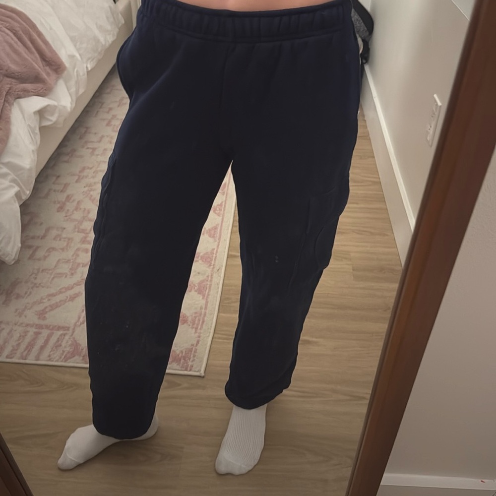 TNA Sweatfleece Cozy Fleece Mega Fit Navy Blue sweatpants Aritzia